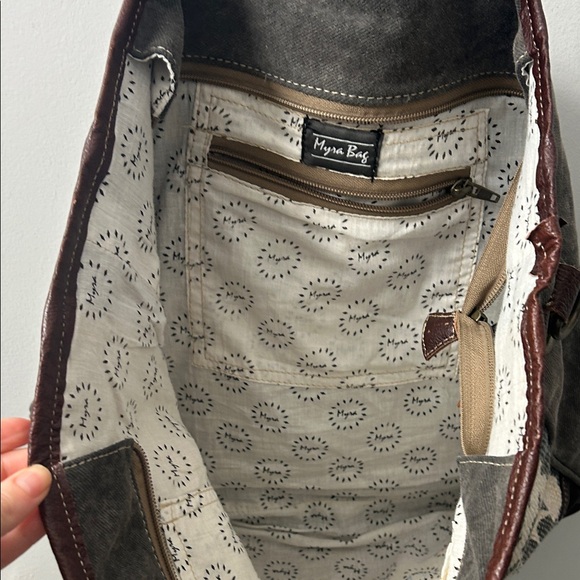 Brown and Grey Myra Tote Bag - Picture 8 of 10